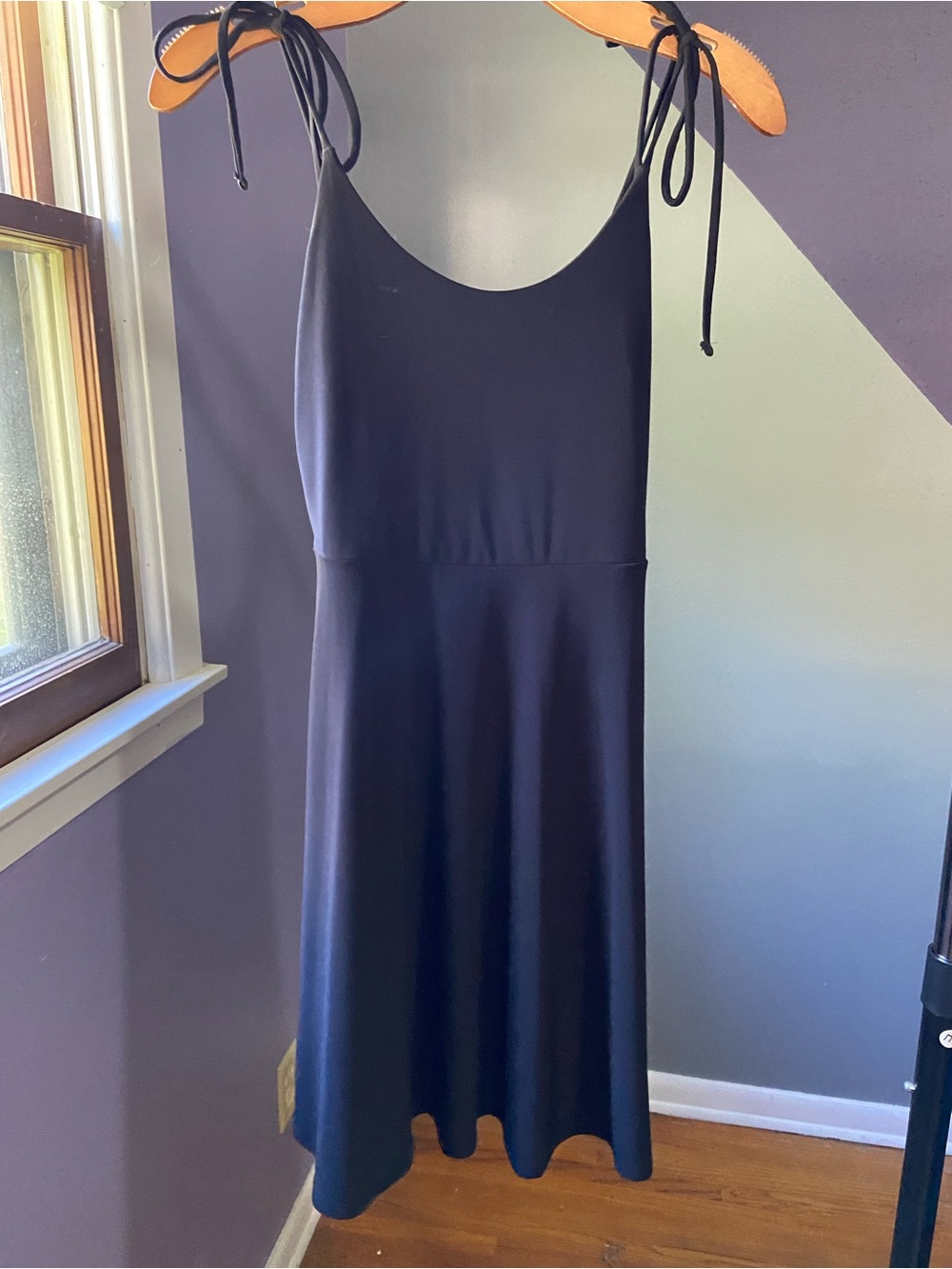 Express Black Tie-Shoulder Mini Dress